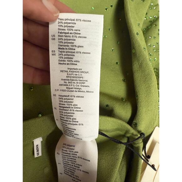 SANDRO Manray Crystal-Embellished Midi Skirt Sz 6 New with Tags - Picture 15 of 16